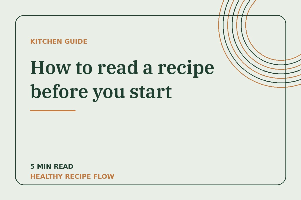 Guide card: How to read a recipe before you start